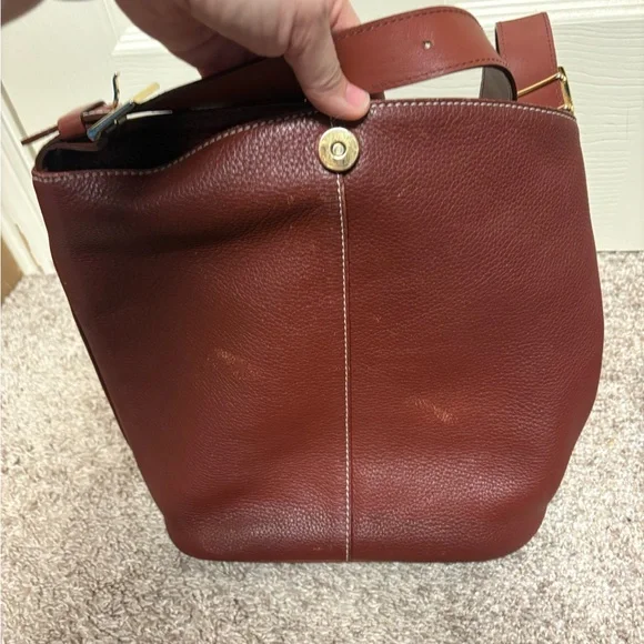 Burberry leather haymarket bucket bag magnetic closure authentic vintage EUC - Picture 15 of 17